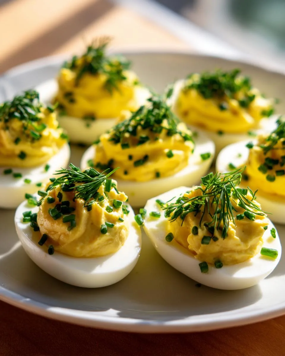 Deviled Eggs With Chives And Dill - detail 1