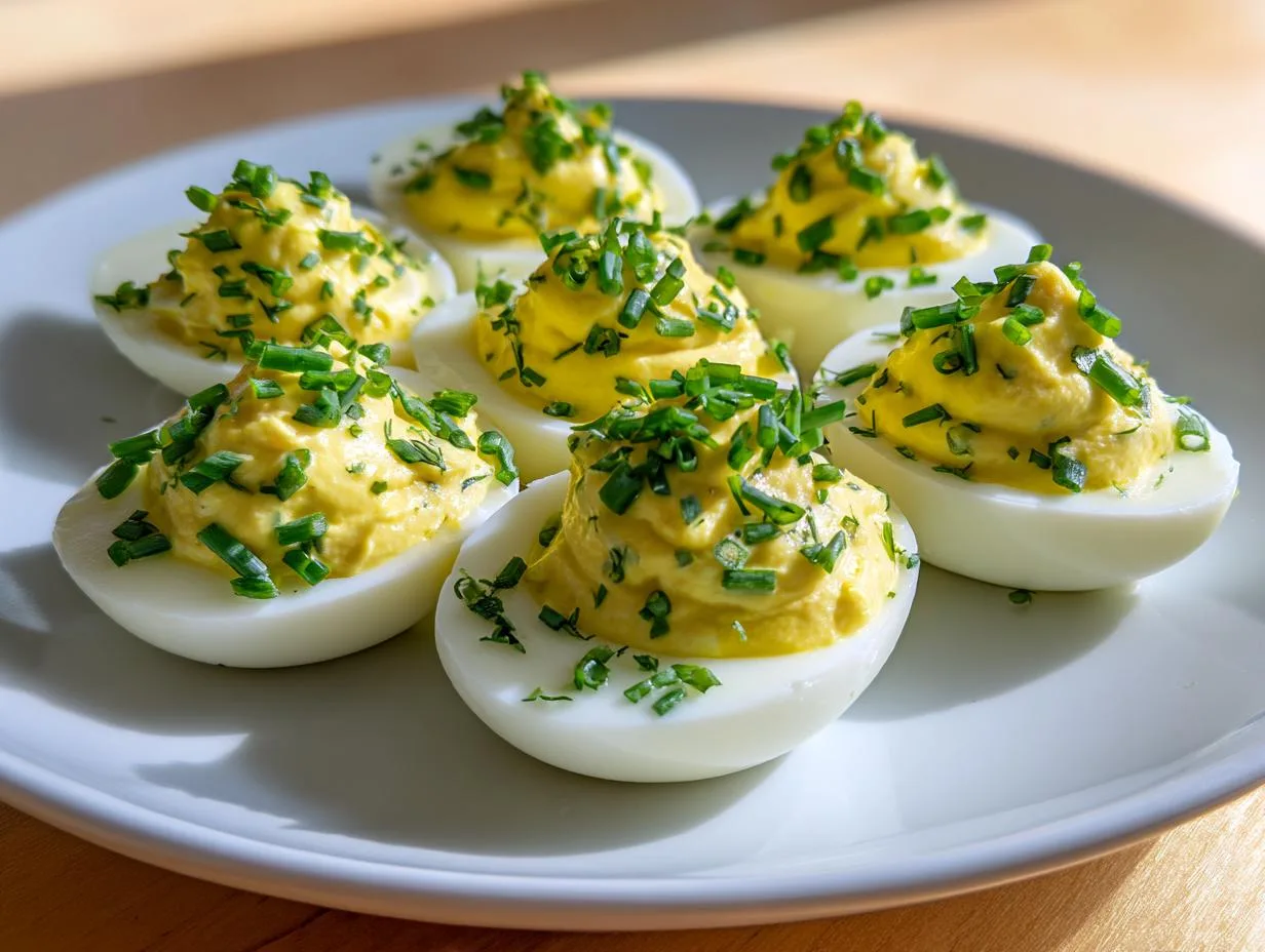 Creamy Deviled Eggs With Chives And Dill In Just 30 Minutes