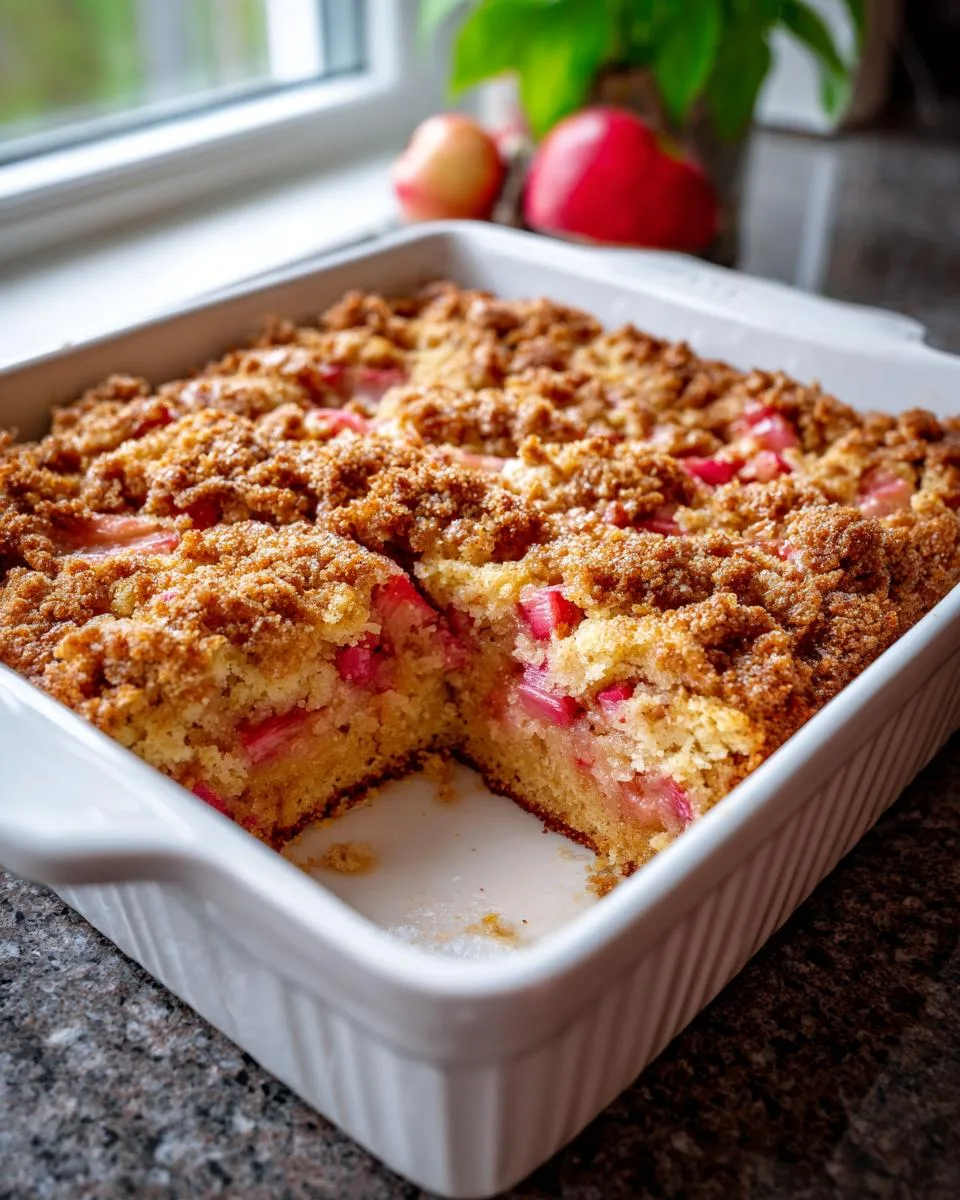 Easy Moist Rhubarb Cake Recipe - detail 3