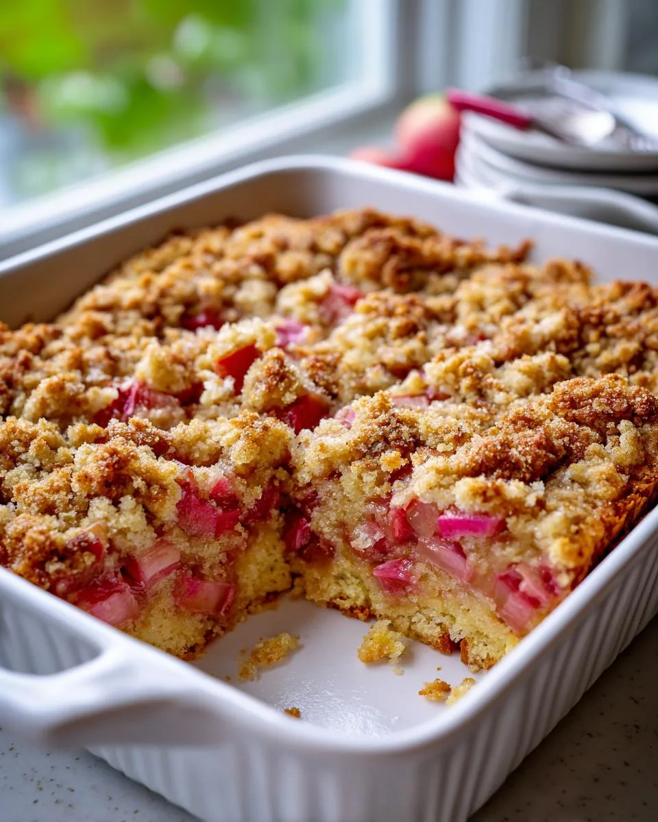 Easy Moist Rhubarb Cake Recipe - detail 4