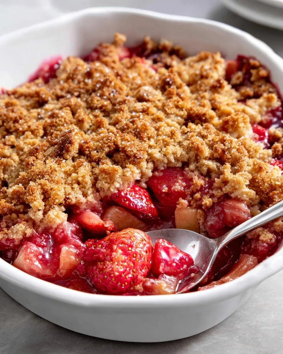 Easy Strawberry Rhubarb Crisp Recipe - detail 3