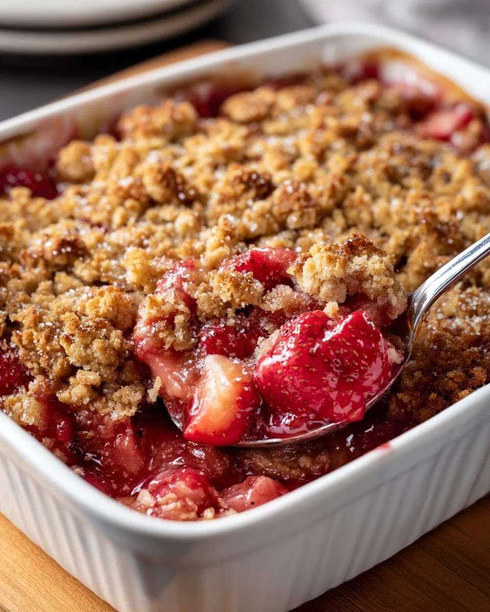 Easy Strawberry Rhubarb Crisp Recipe - detail 4