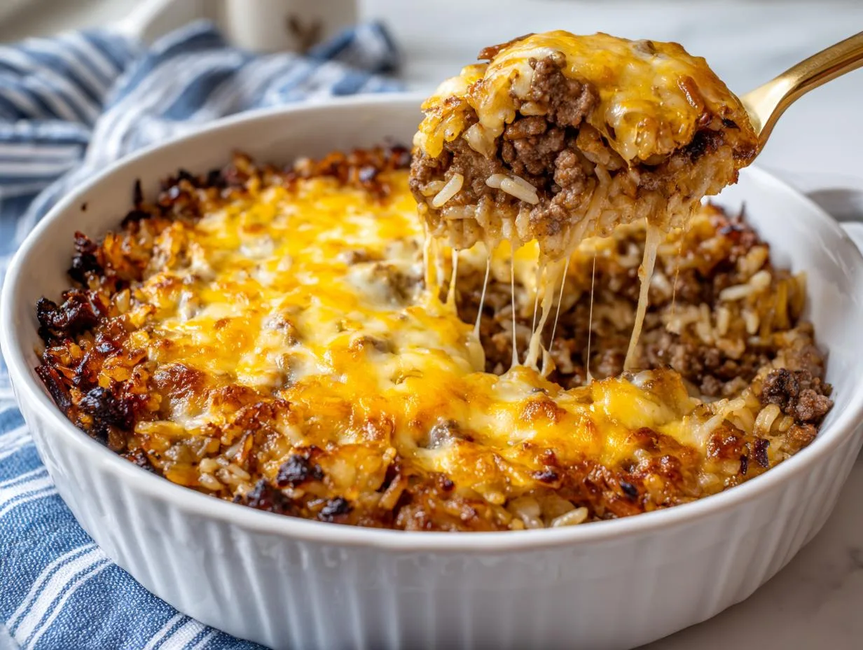 French Onion Ground Beef Rice: 1-Pot Comfort Magic