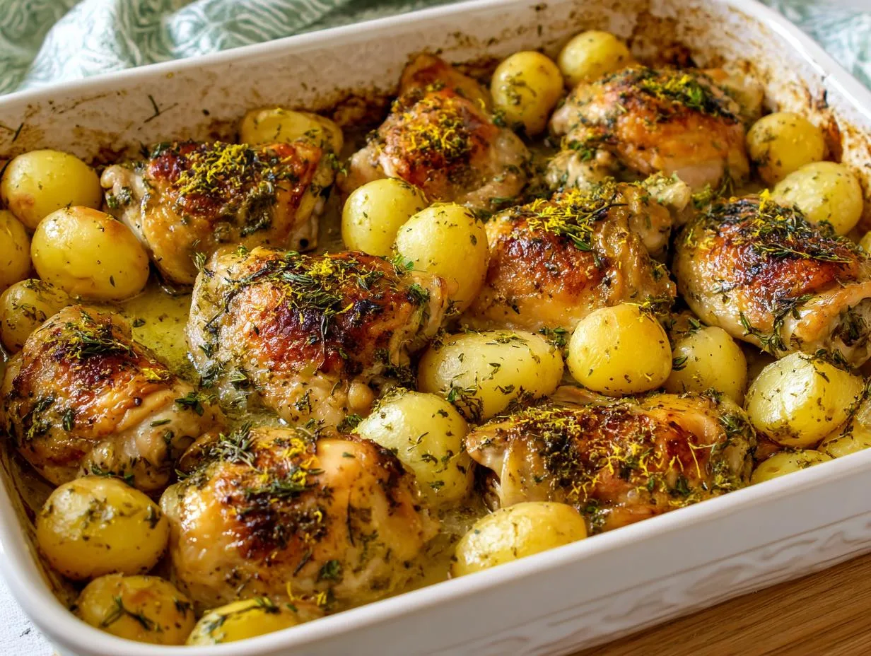 Juicy Greek Lemon Chicken Potatoes in Just 4 Simple Steps