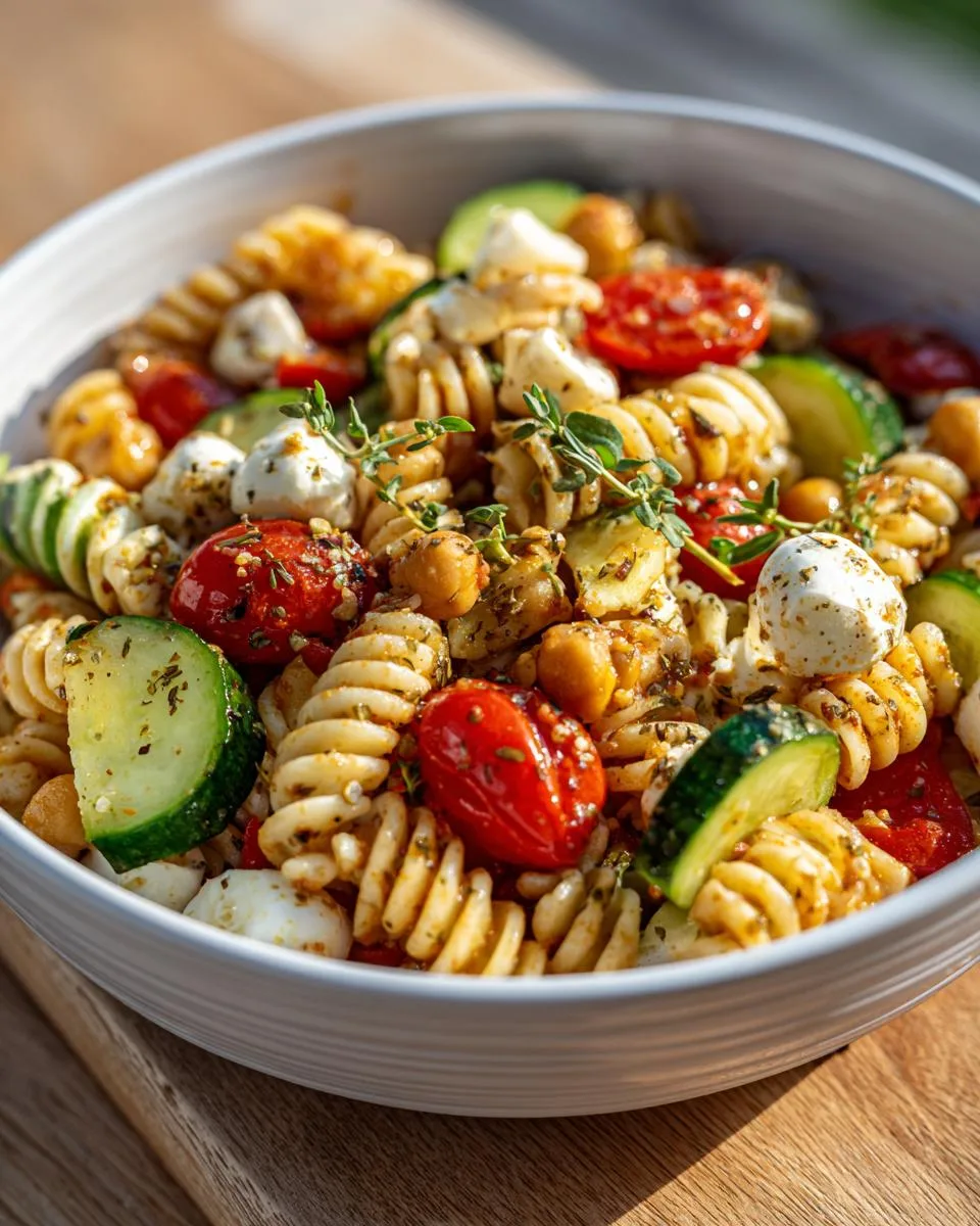 High Protein Chickpea Pasta Salad - detail 3