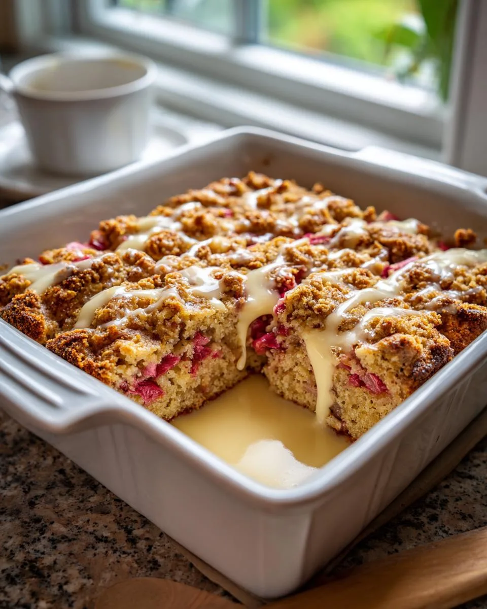 Old-Fashioned Buttermilk Rhubarb Cake - detail 2