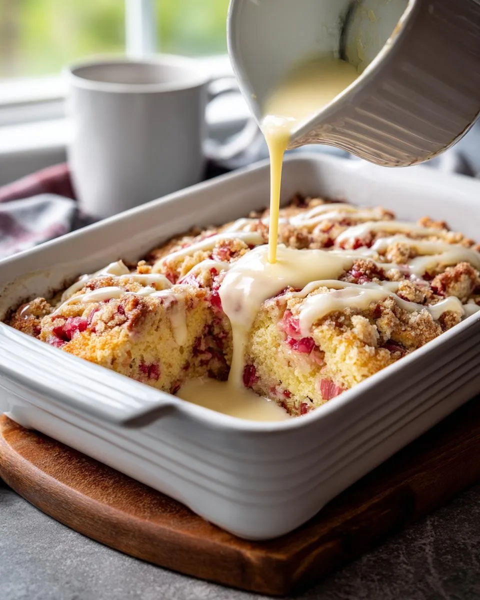 Old-Fashioned Buttermilk Rhubarb Cake - detail 3