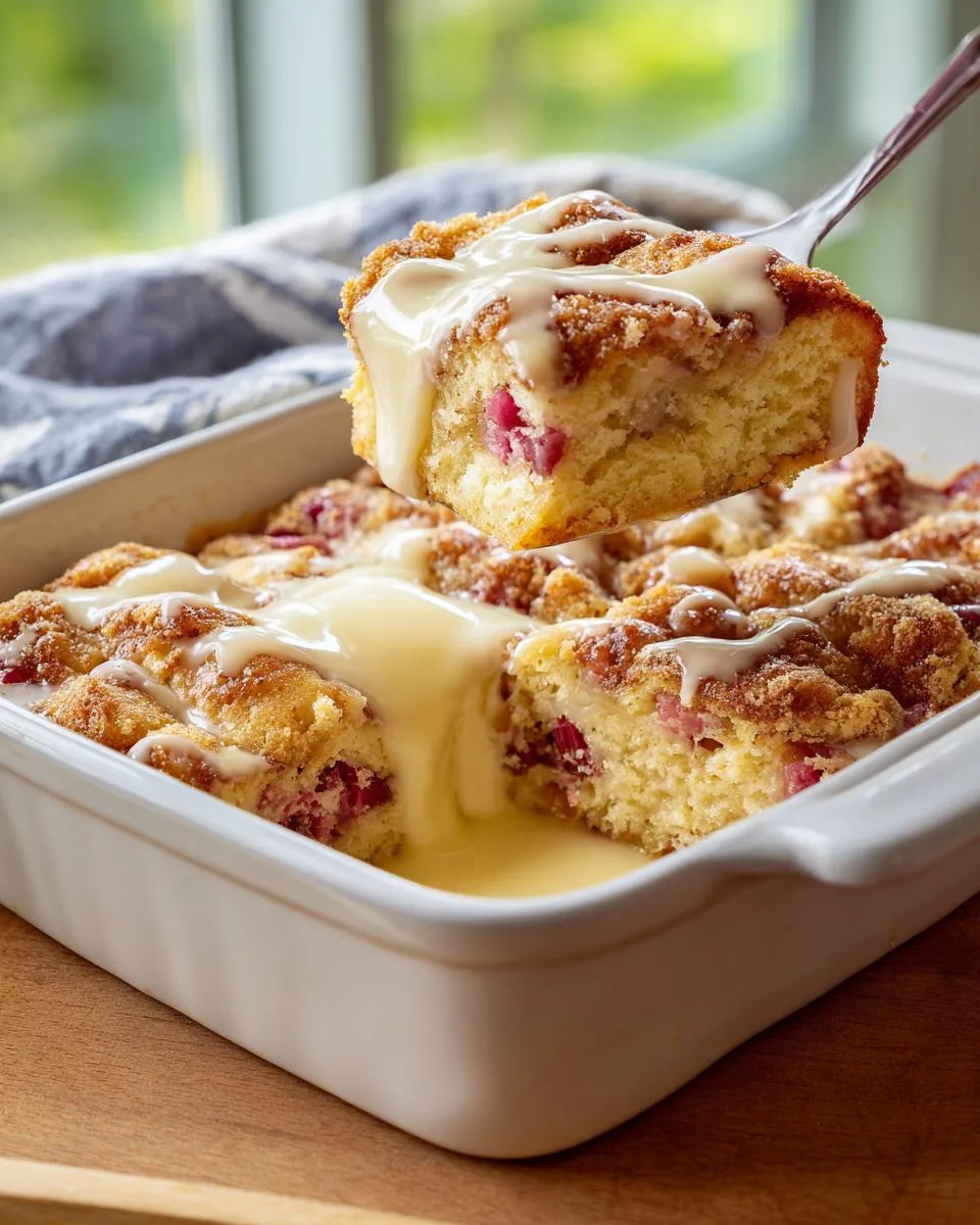 Old-Fashioned Buttermilk Rhubarb Cake - detail 4