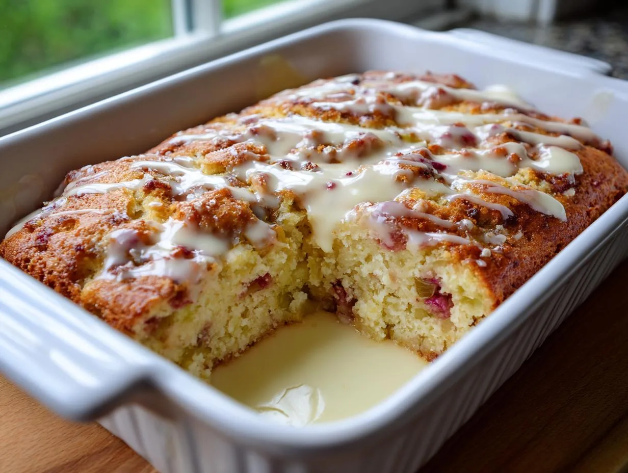35-Minute Old-Fashioned Buttermilk Rhubarb Cake is Blissful Comfort