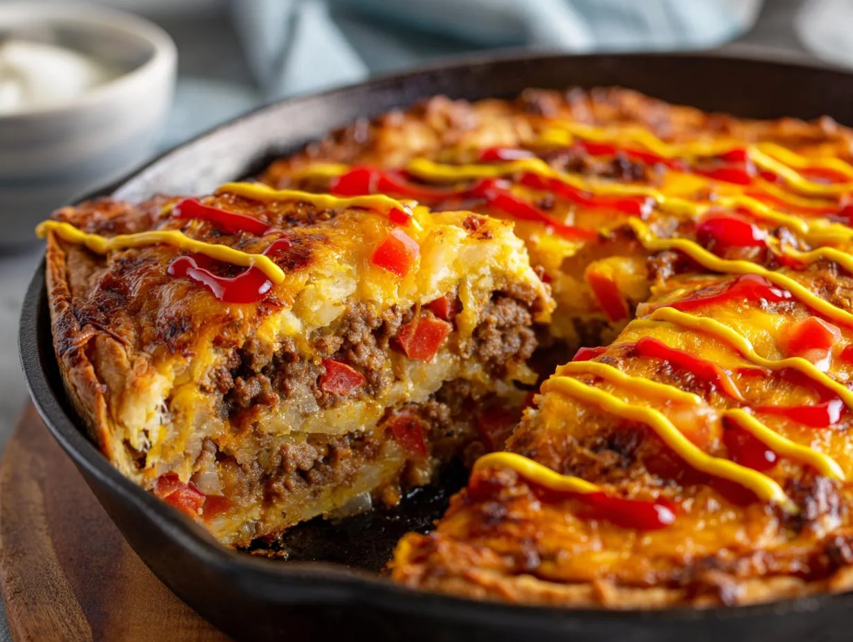 Unbelievably Easy 30-Minute One Pan Cheeseburger Pie Dinner