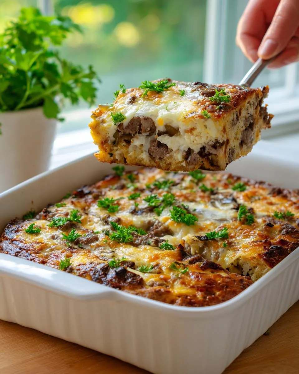 Philly Cheesesteak Breakfast Casserole - detail 1