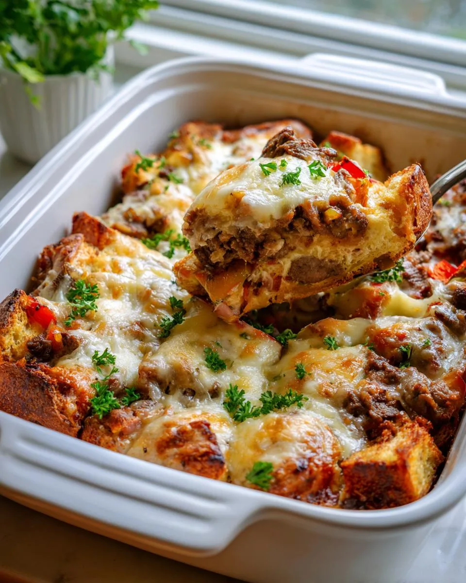 Philly Cheesesteak Breakfast Casserole - detail 3