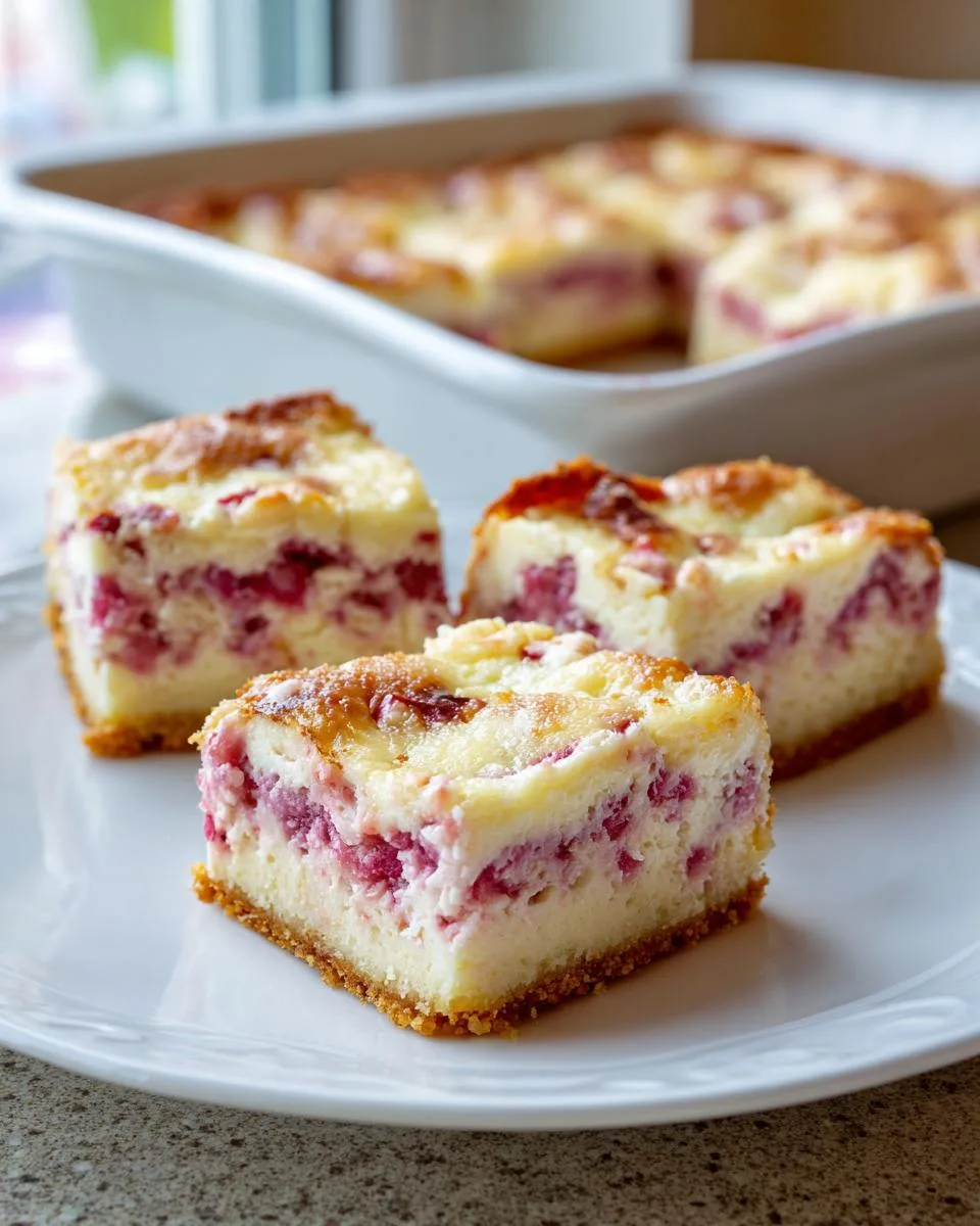 Rhubarb Custard Dessert Bars - detail 3
