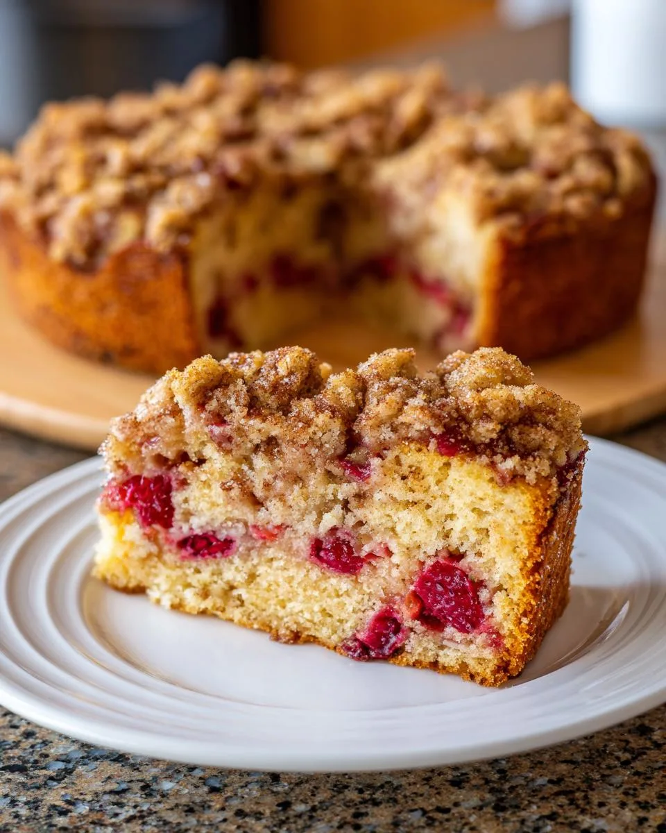 Rhubarb Sour Cream Coffee Cake - detail 2