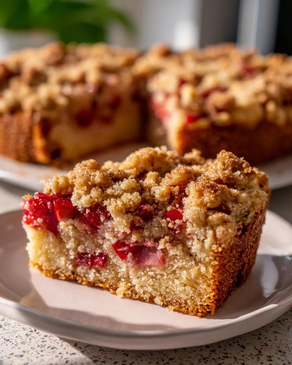 Rhubarb Sour Cream Coffee Cake - detail 3