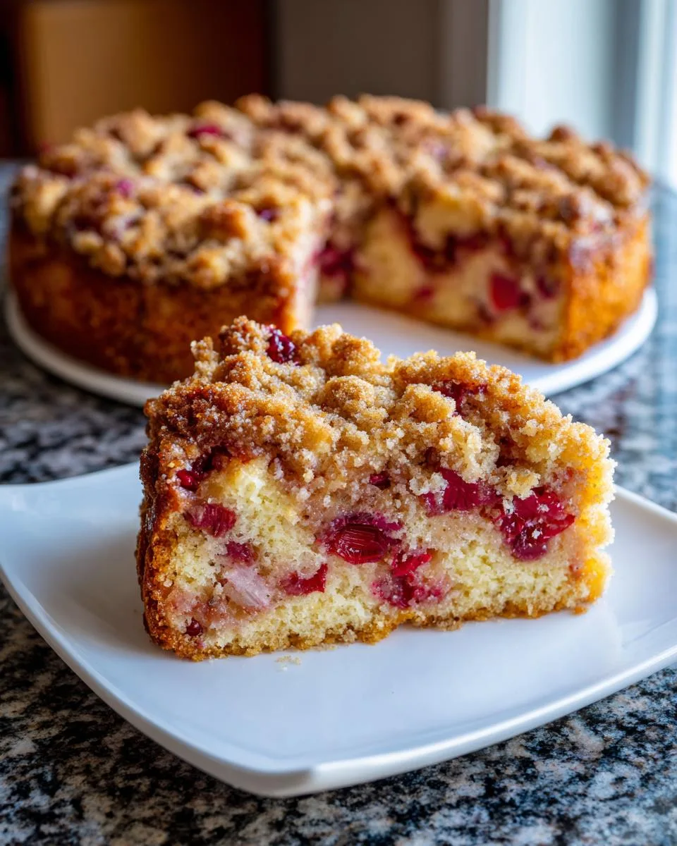 Rhubarb Sour Cream Coffee Cake - detail 4