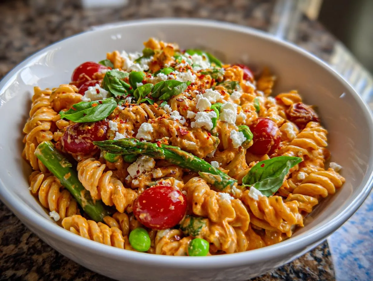 30-Minute Roasted Pepper Cottage Cheese Pasta – Creamy Bliss!