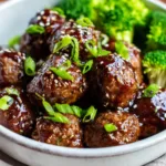 Sticky Mongolian Beef Meatballs