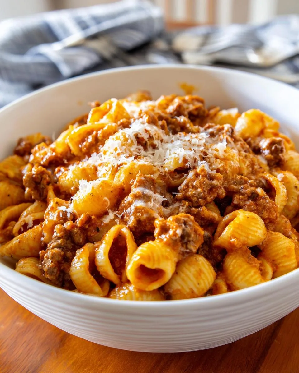 Stovetop Creamy Ground Beef Pasta - detail 1