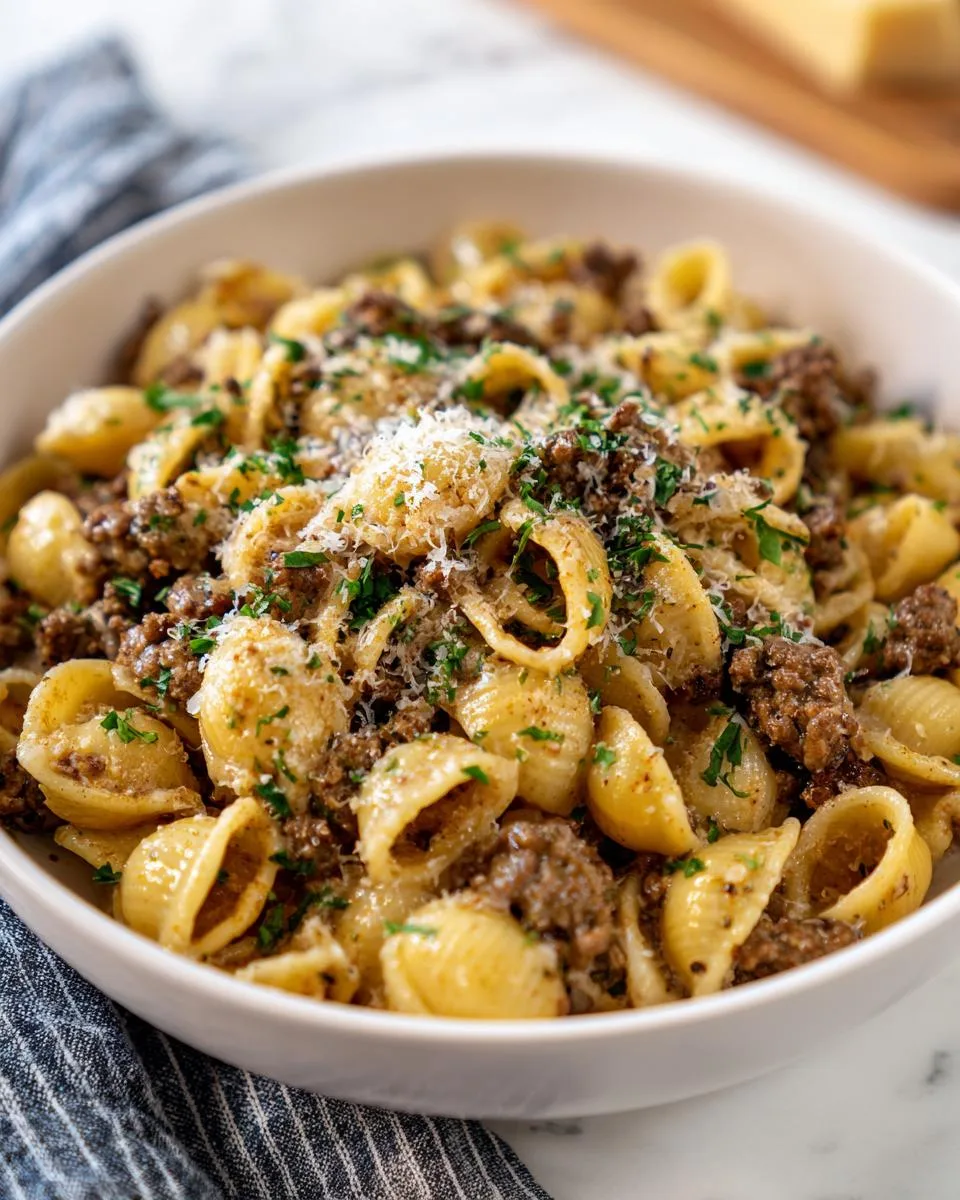 Stovetop Creamy Ground Beef Pasta - detail 3