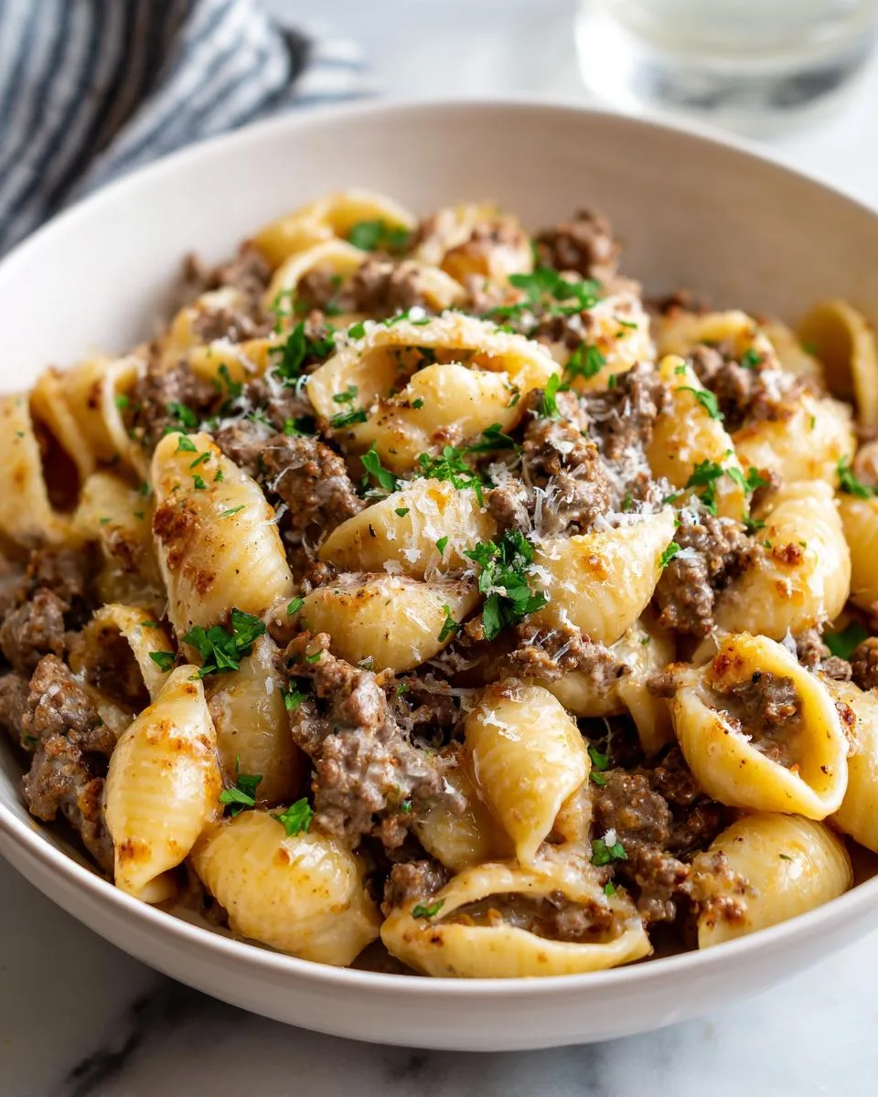 Stovetop Creamy Ground Beef Pasta - detail 4