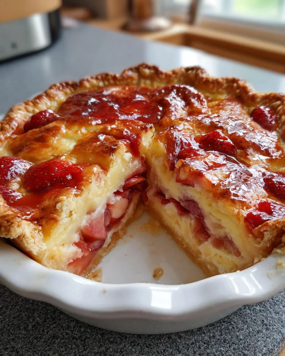 Strawberry Rhubarb Custard Pie Recipe - detail 2