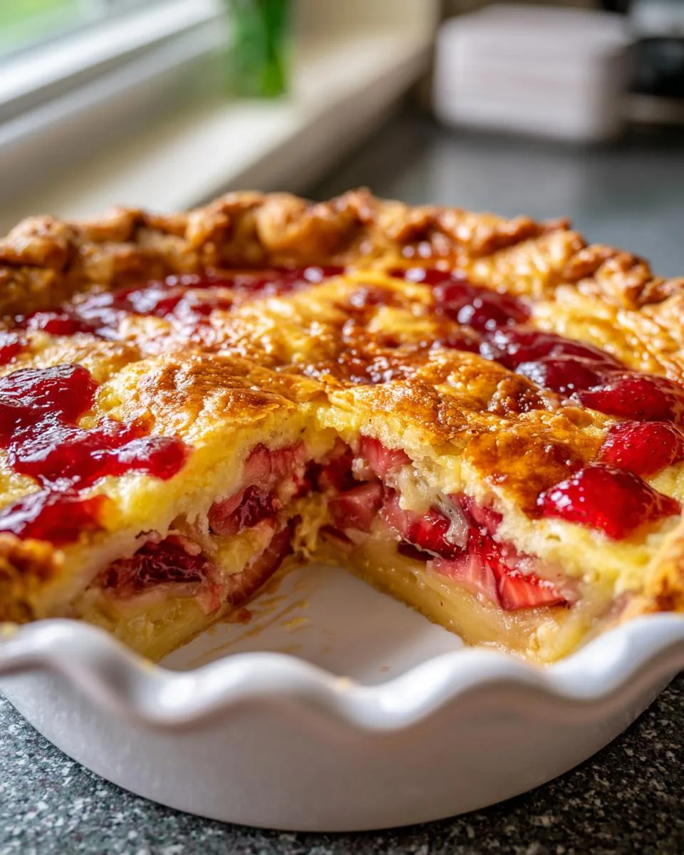 Strawberry Rhubarb Custard Pie Recipe - detail 3