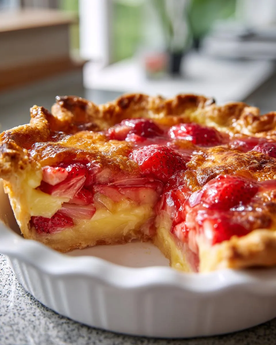 Strawberry Rhubarb Custard Pie Recipe - detail 4