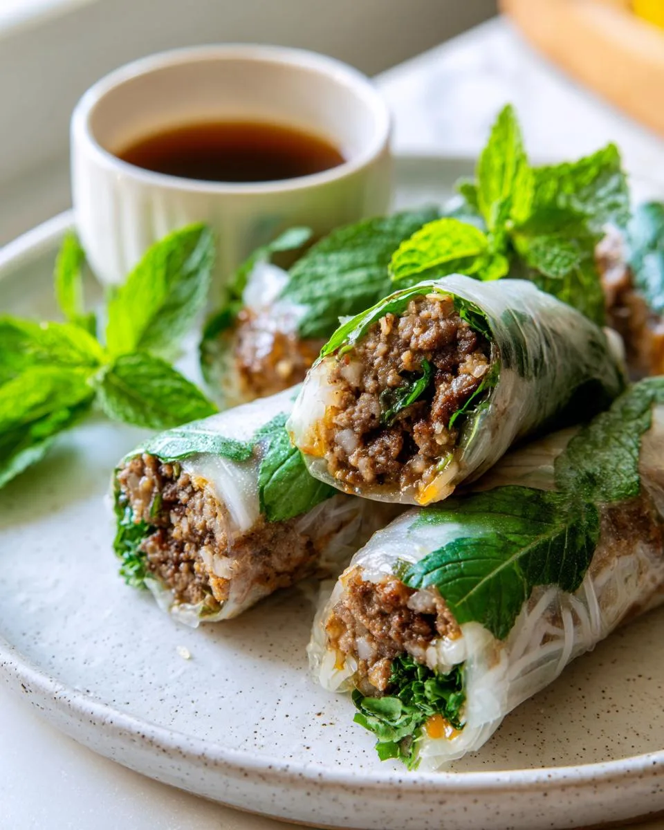 Thai Basil Beef Rolls - detail 2