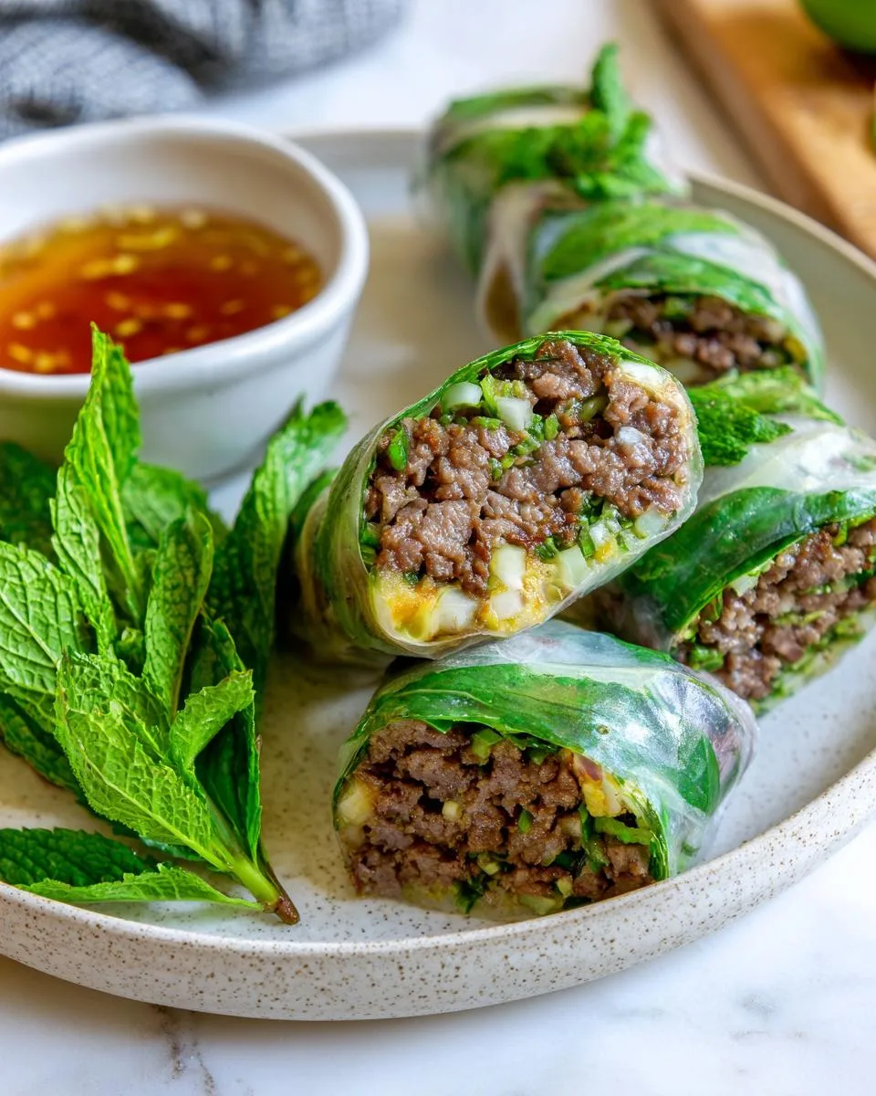 Thai Basil Beef Rolls - detail 3