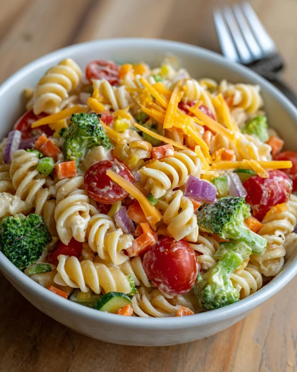 Veggie Cottage Cheese Pasta Salad - detail 2