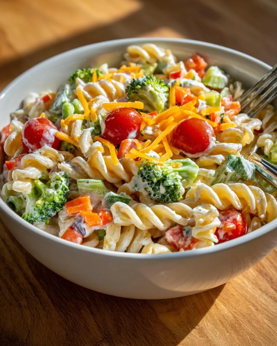 Veggie Cottage Cheese Pasta Salad - detail 3
