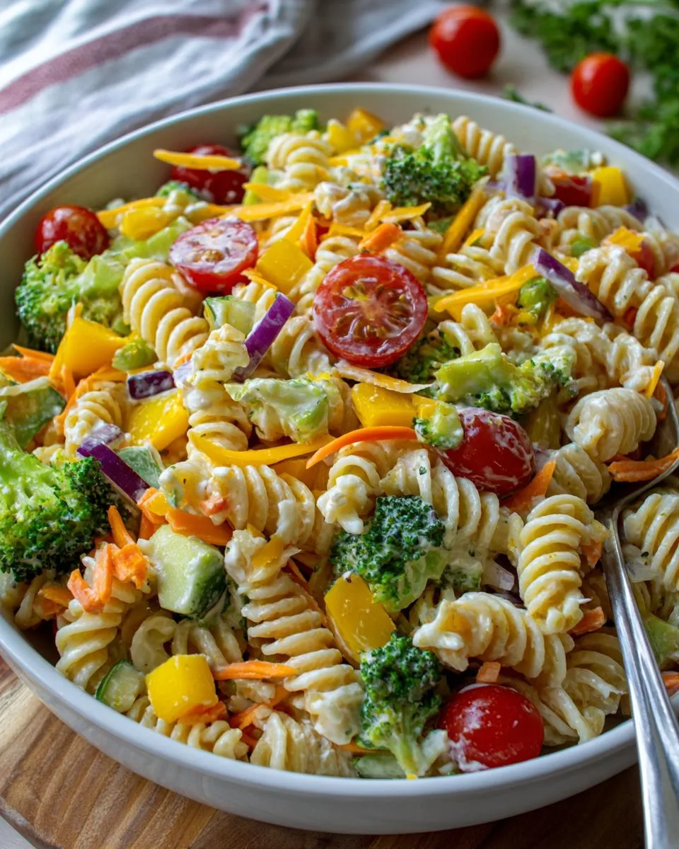 Veggie Cottage Cheese Pasta Salad - detail 4