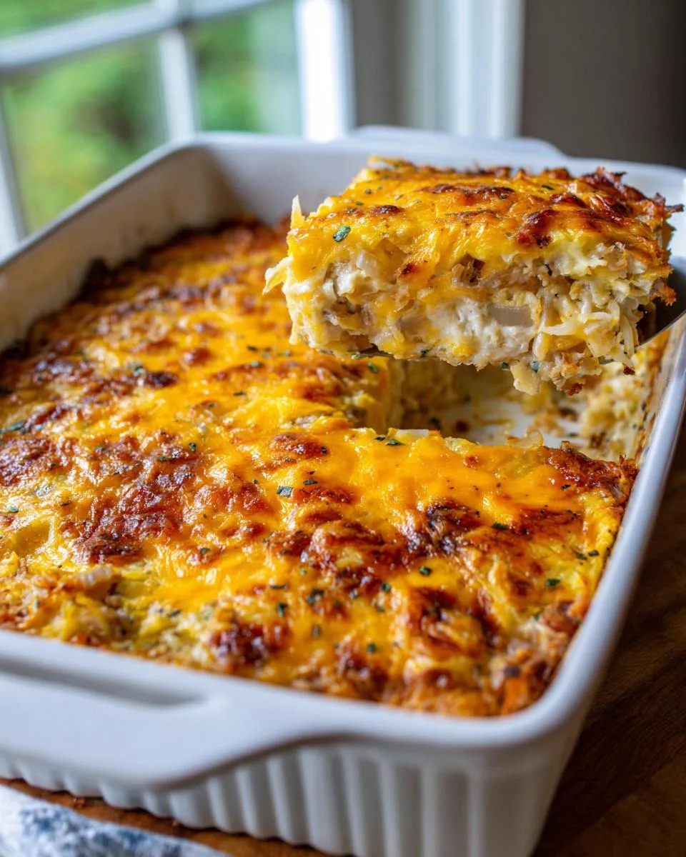 cheesy egg hashbrown brunch casserole - detail 2