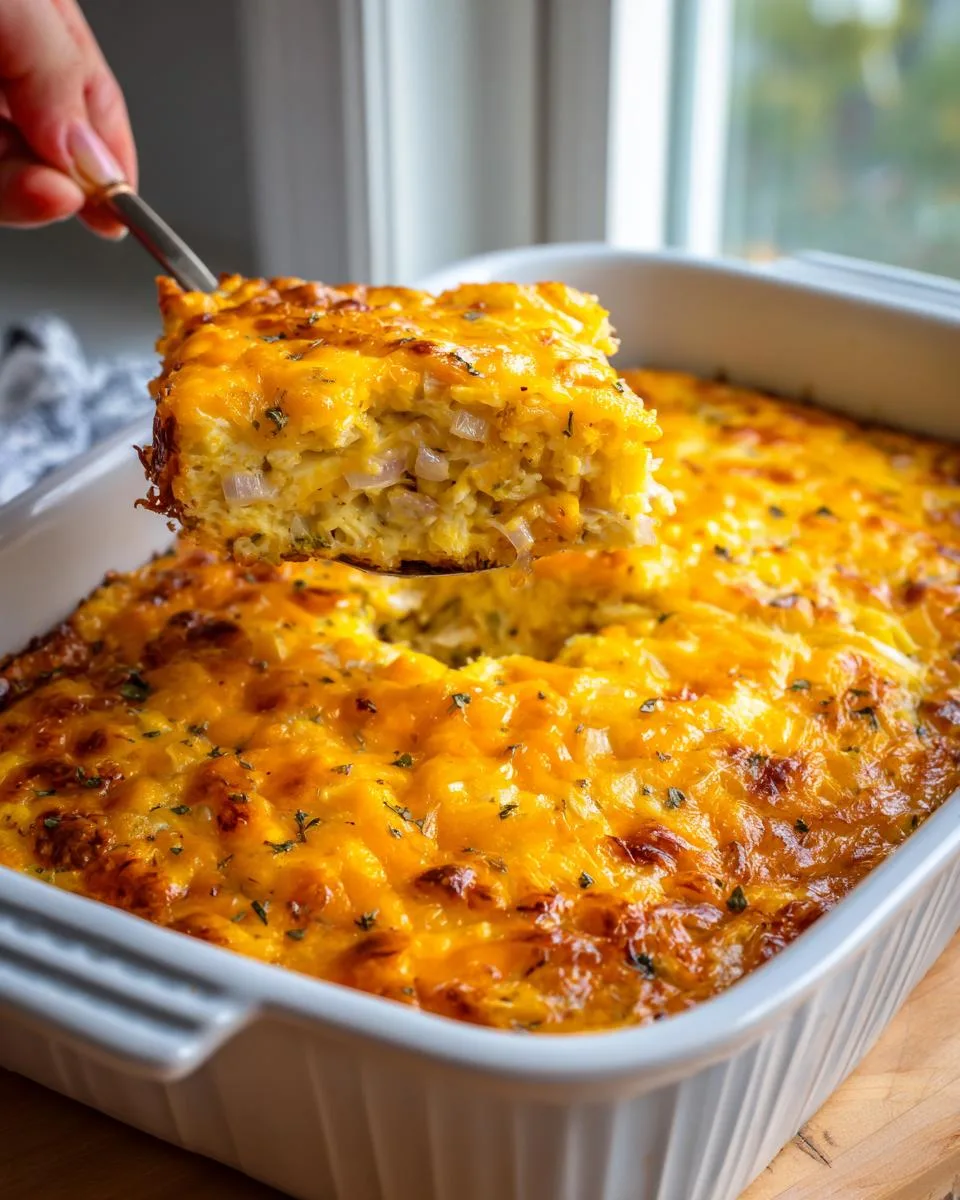 cheesy egg hashbrown brunch casserole - detail 3