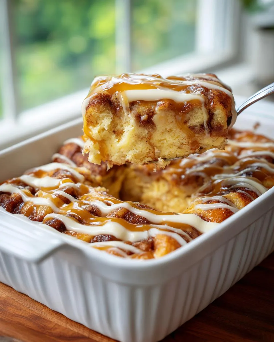 cinnamon roll breakfast casserole - detail 3