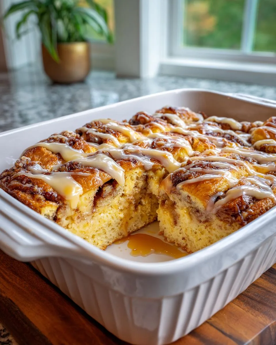cinnamon roll breakfast casserole - detail 4