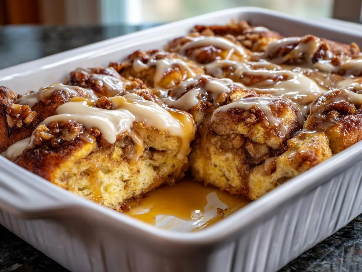 24-Hour Blissful Cinnamon Roll Breakfast Casserole Recipe
