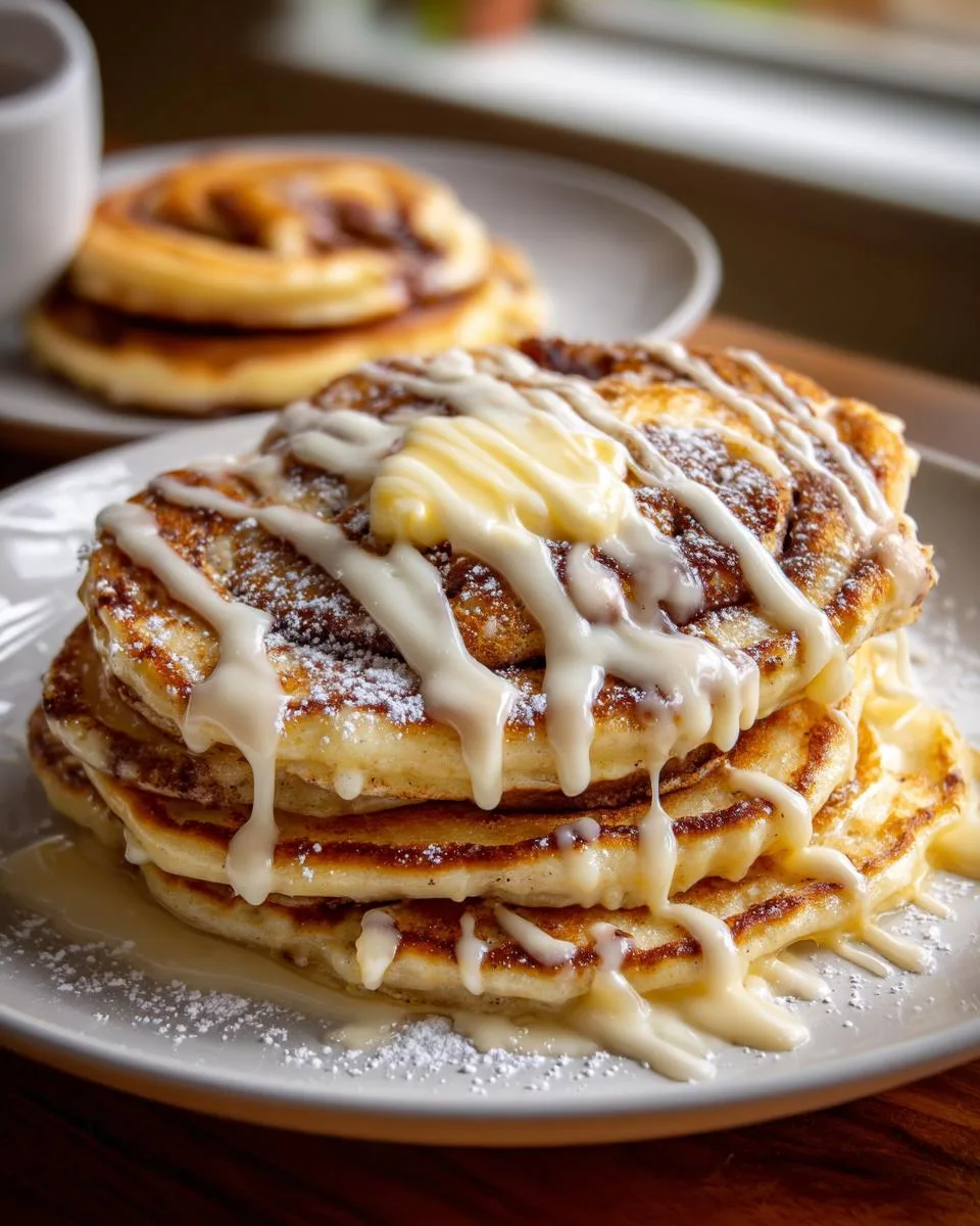 cinnamon roll pancakes - detail 1