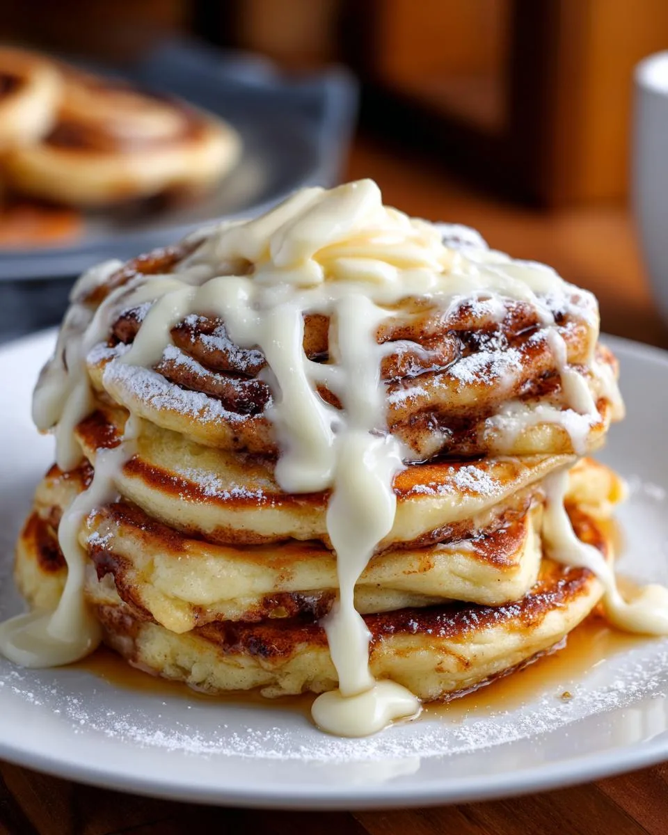 cinnamon roll pancakes - detail 2