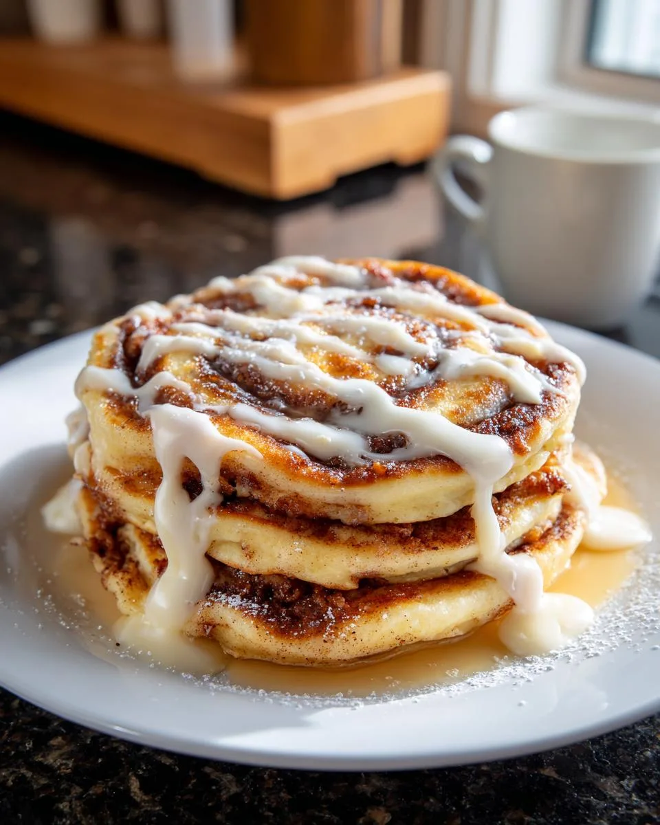 cinnamon roll pancakes - detail 3