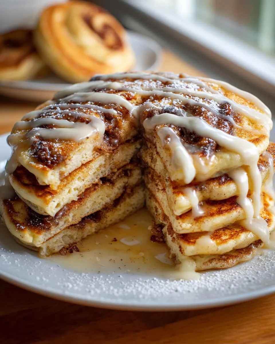 cinnamon roll pancakes - detail 4