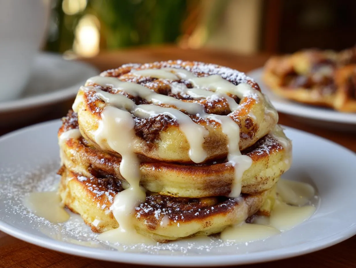 Decadent Cinnamon Roll Pancakes Ready in 30 Minutes