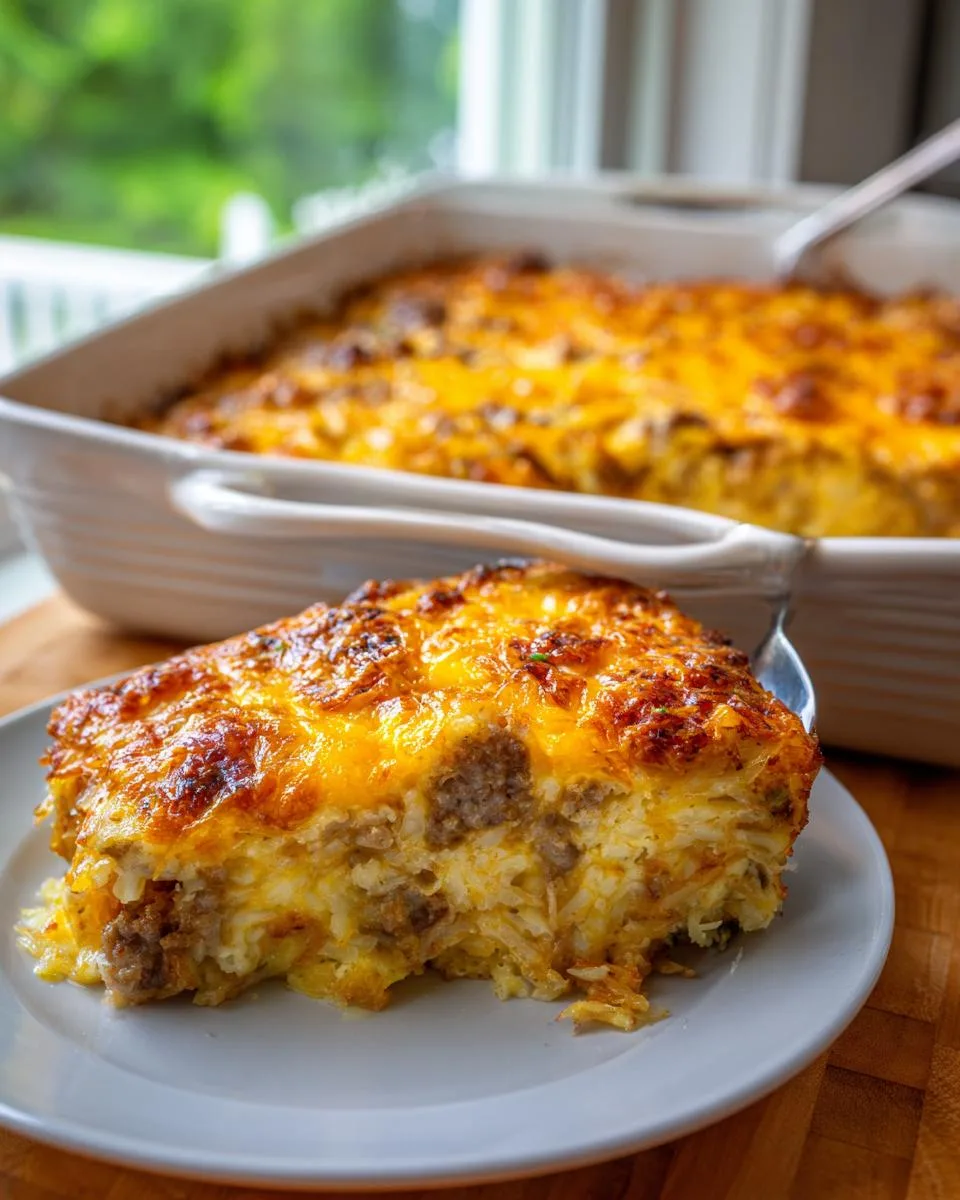 classic breakfast hashbrown casserole - detail 1