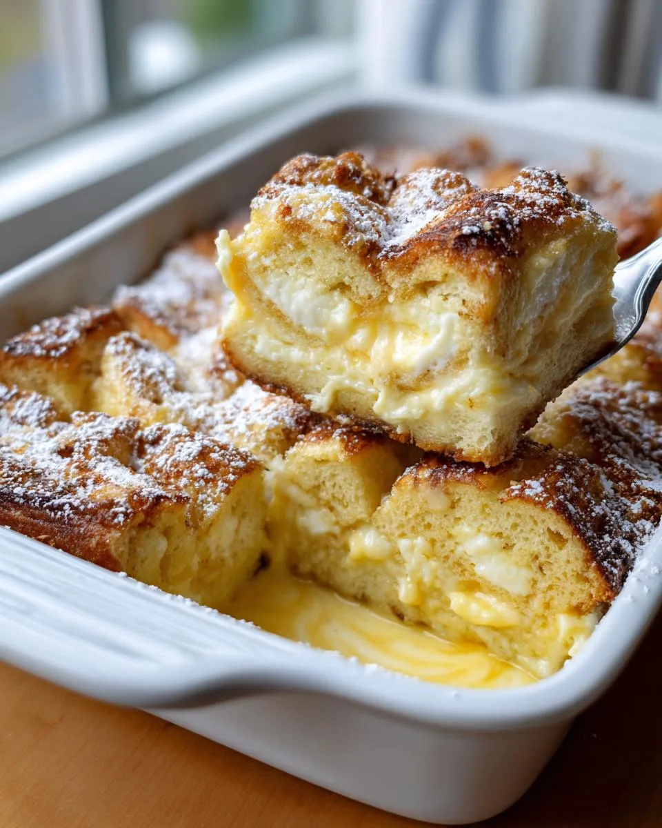 cream cheese french toast bake - detail 1