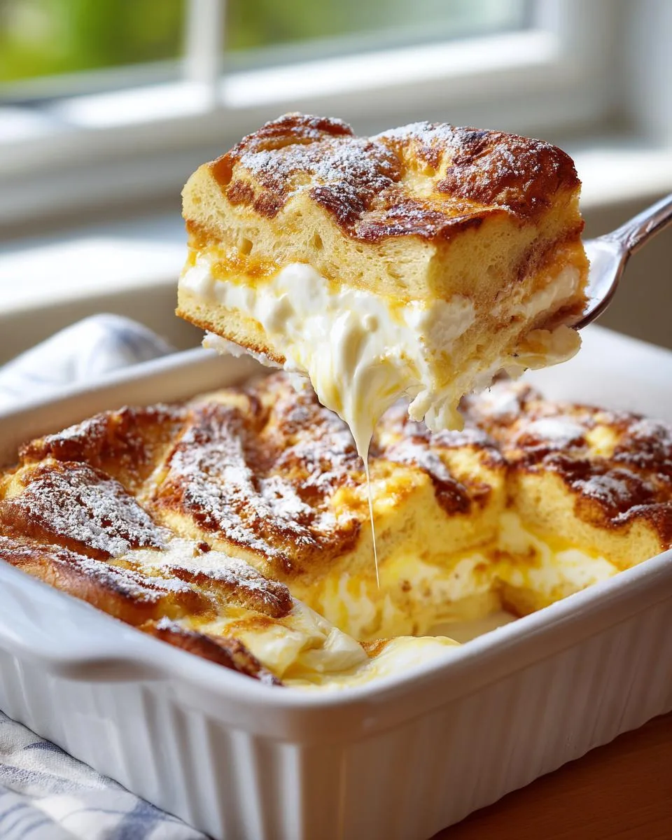 cream cheese french toast bake - detail 4