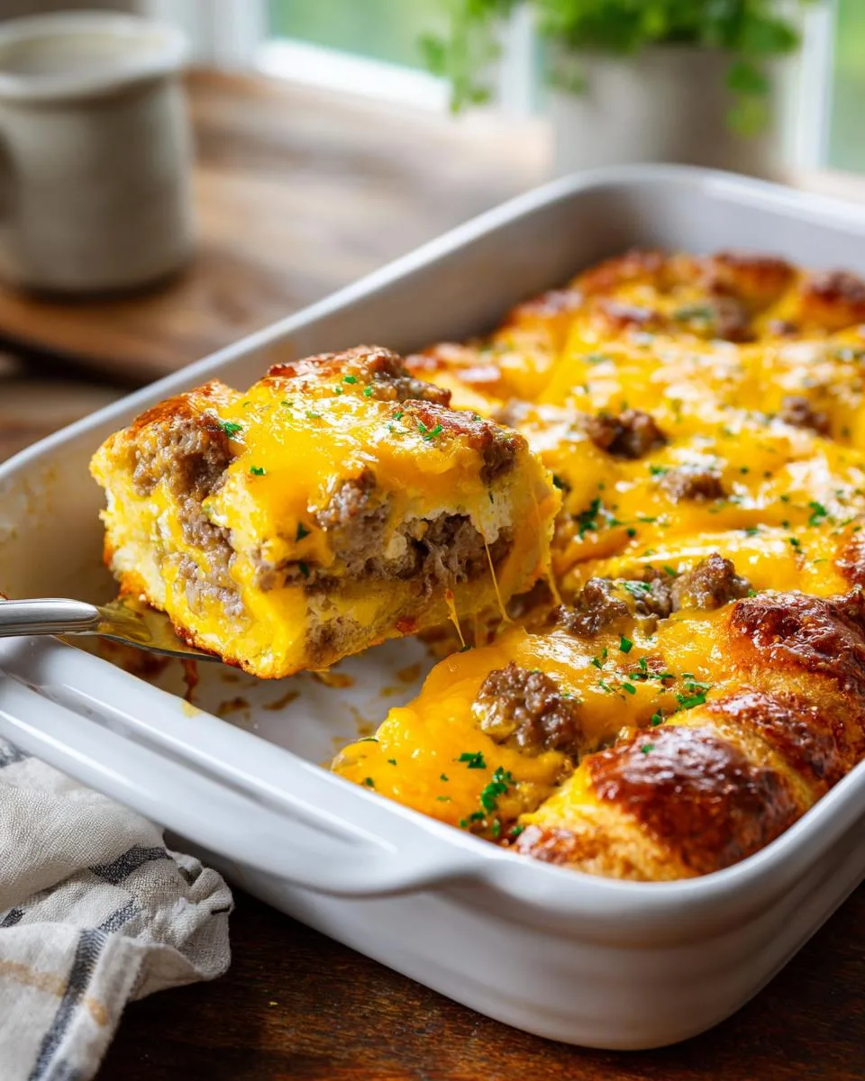 crescent roll breakfast casserole - detail 3