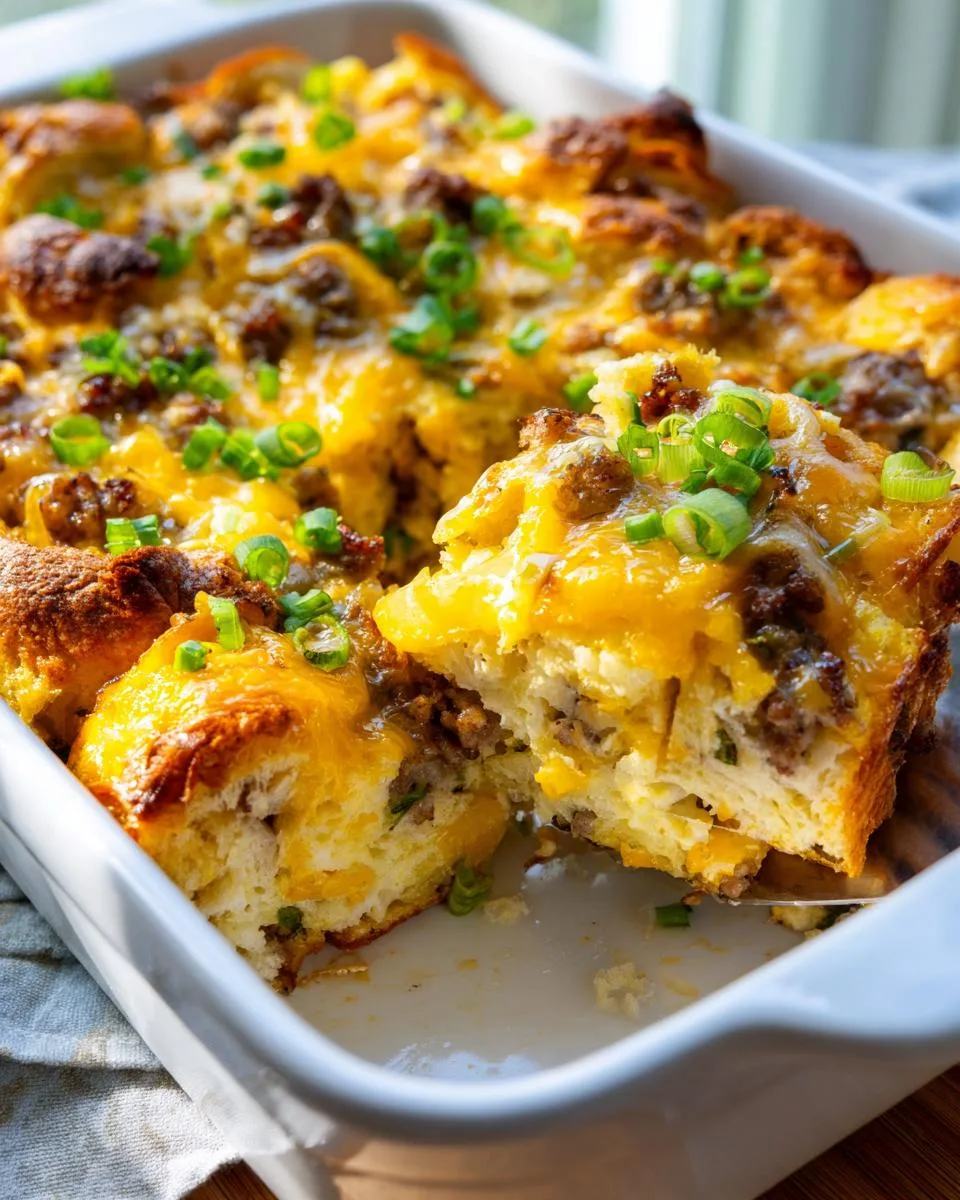 croissant breakfast casserole - detail 2