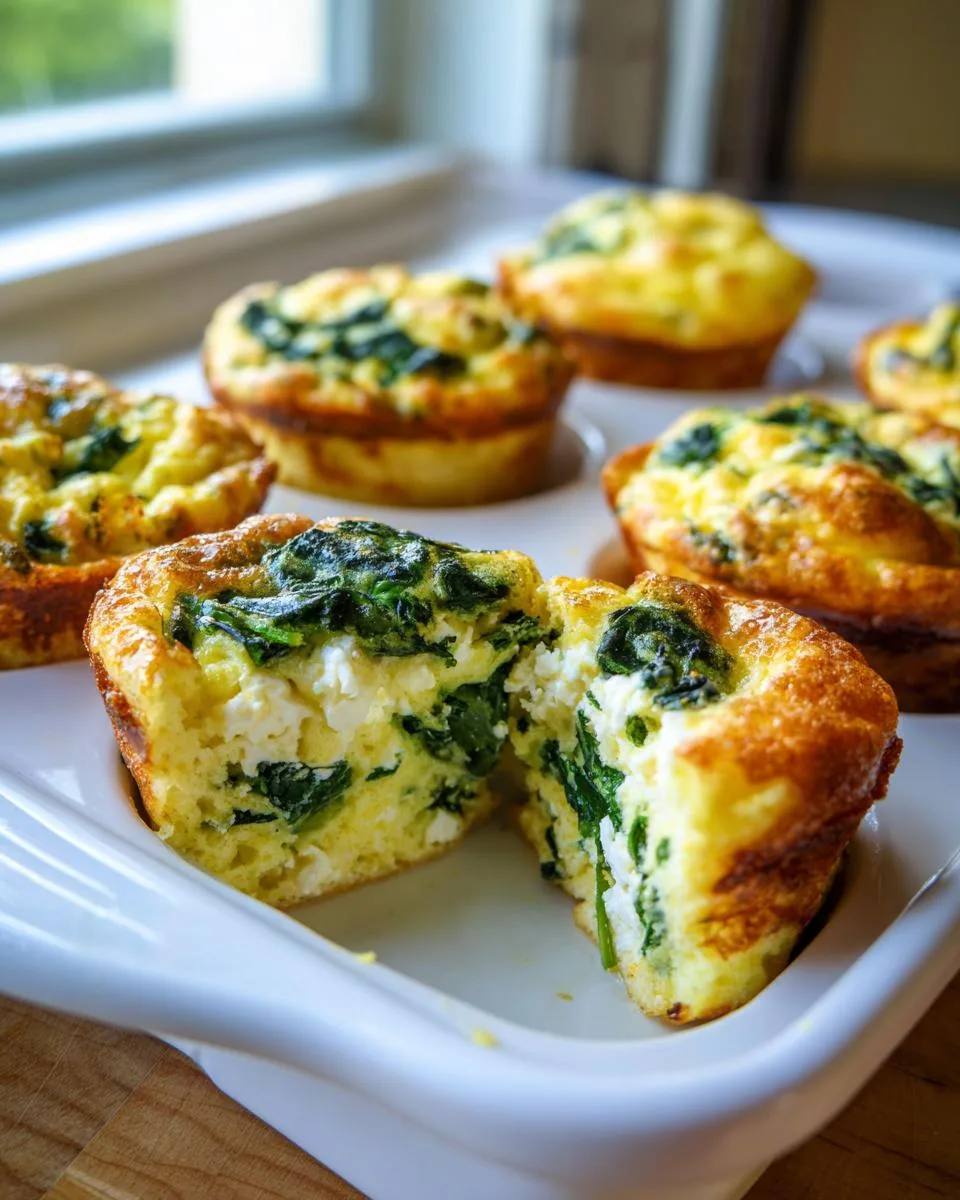 eggs spinach feta muffins - detail 2