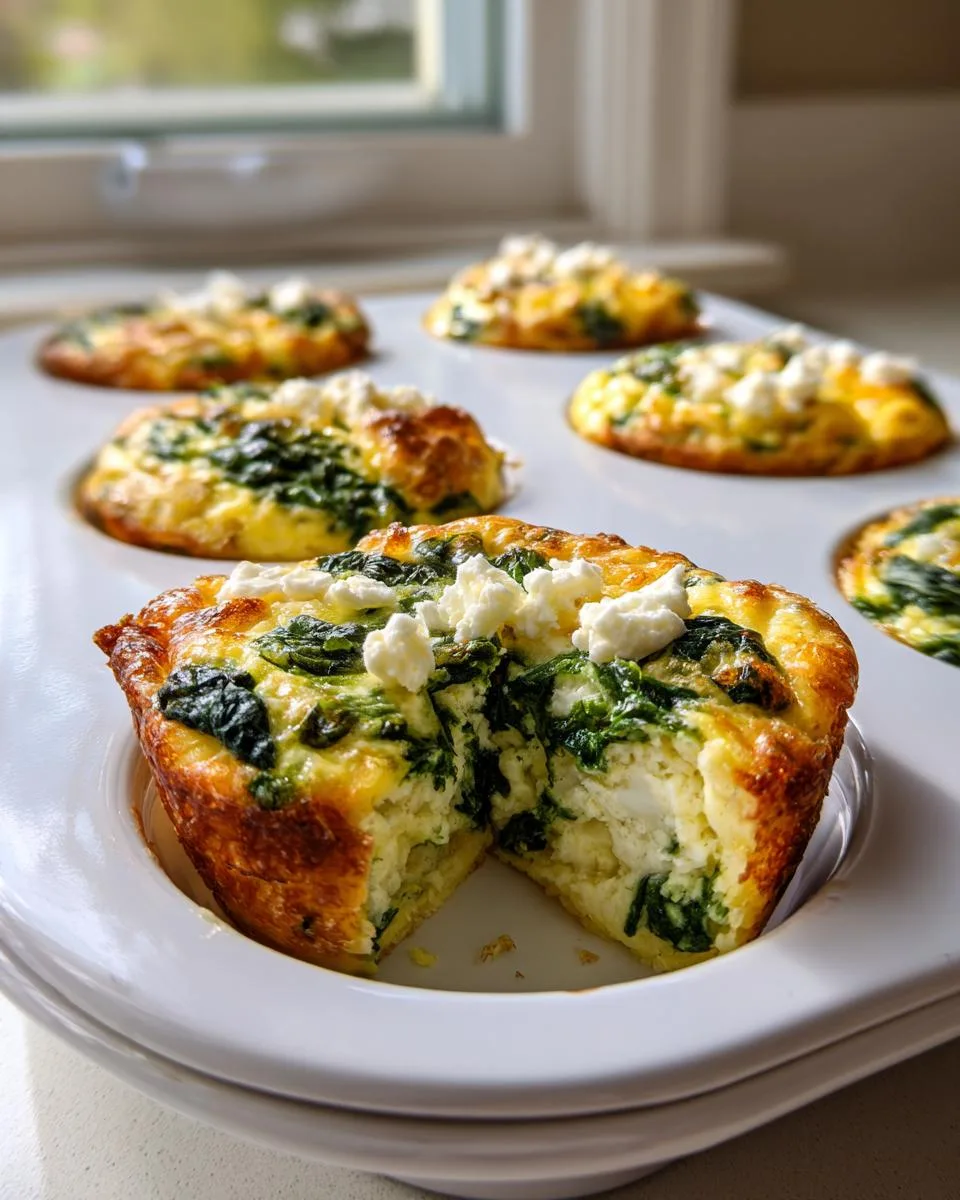 eggs spinach feta muffins - detail 3